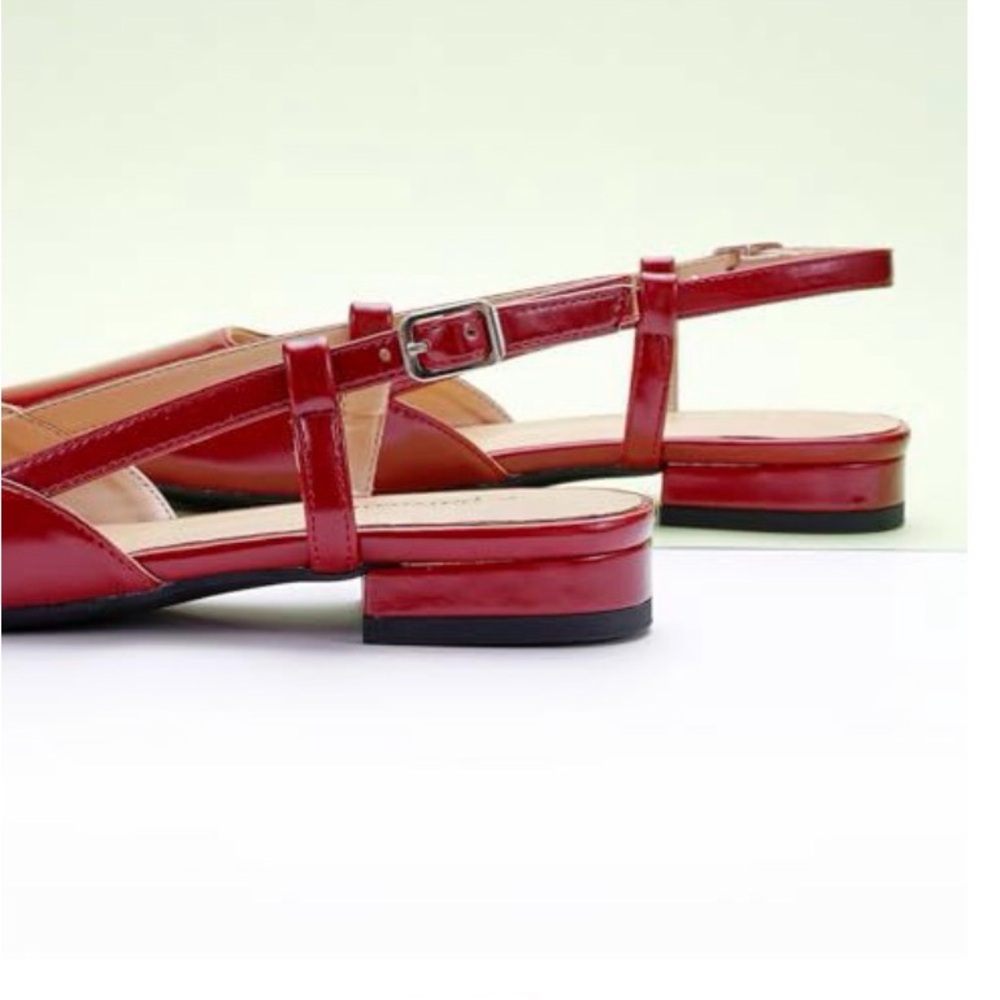 Elegant Red Slingback Sandals